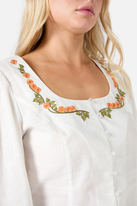 Top bordado «Flower Child»