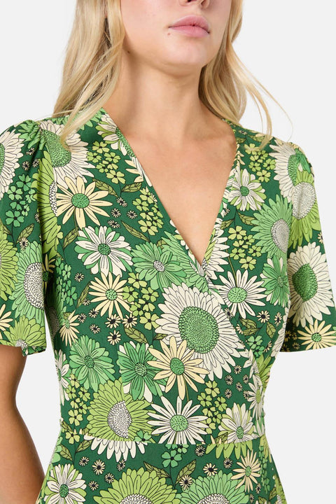 Vestido cruzado midi floral Viva