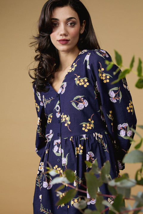 Vestido camisero de algodón nativo Elsie