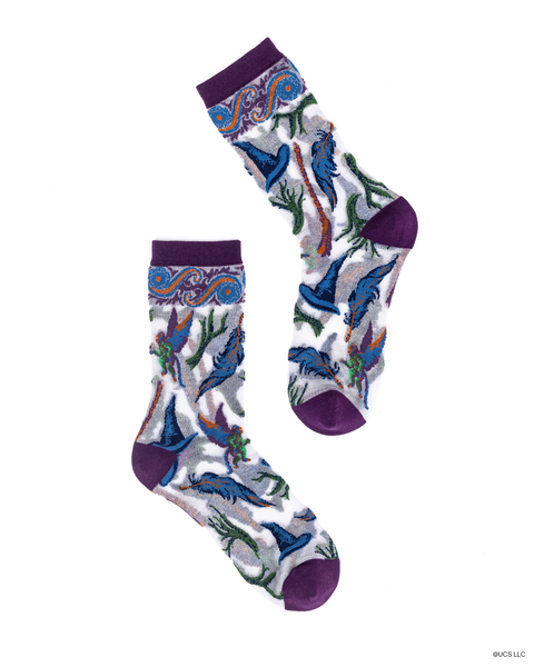 Calcetines transparentes con brillo de Elphaba malvada