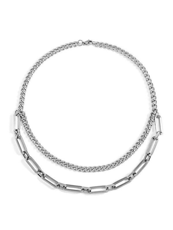 Men’s Double Layered Link Chain Necklace