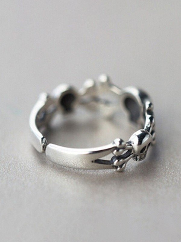 Punk Skull Cuff Ring