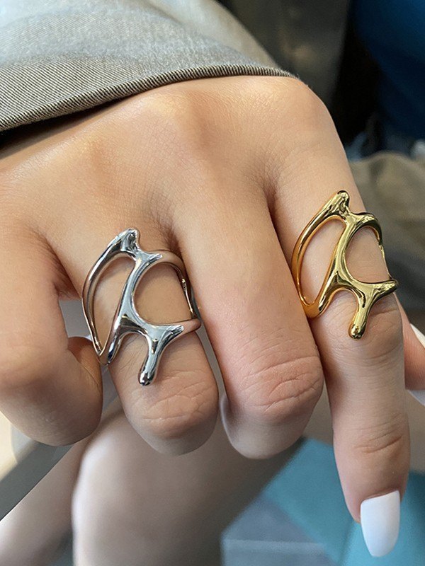Irregular Geometric Cuff Ring