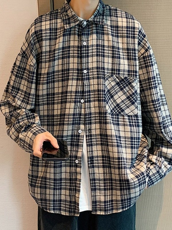 Men’s Checkered Long Sleeve Button Down Shirts