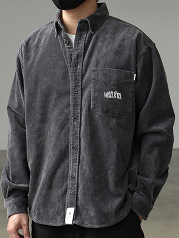 Men’s Vintage Corduroy Long Sleeve Buttoned Shirt