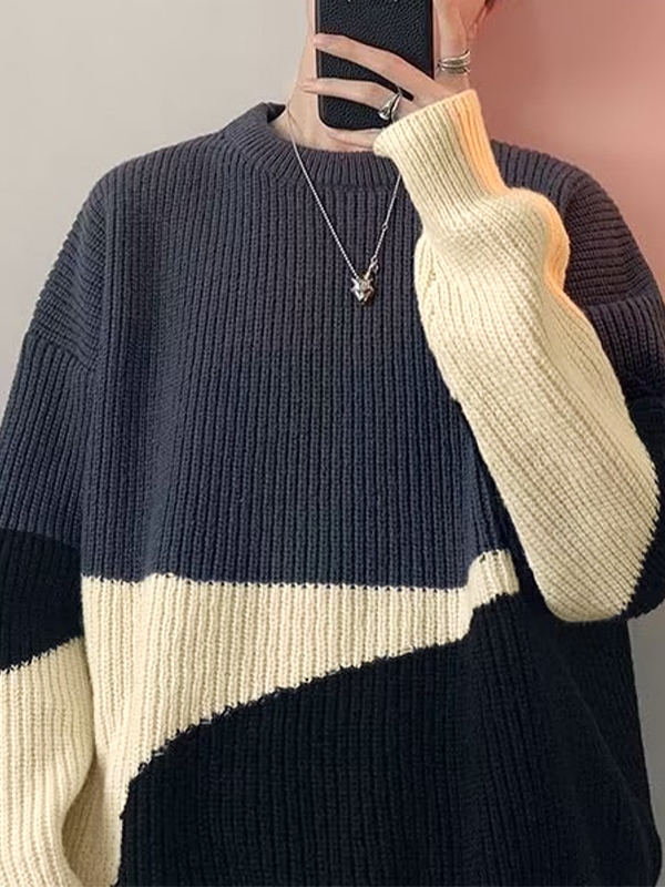 Men’s Color Block Pullover Sweater
