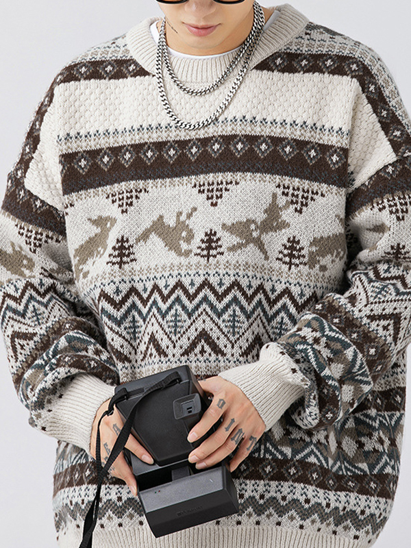 Men’s Vintage Fair Isle Pullover Sweater