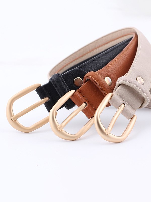 Simple Pu Leather Buckle Belt