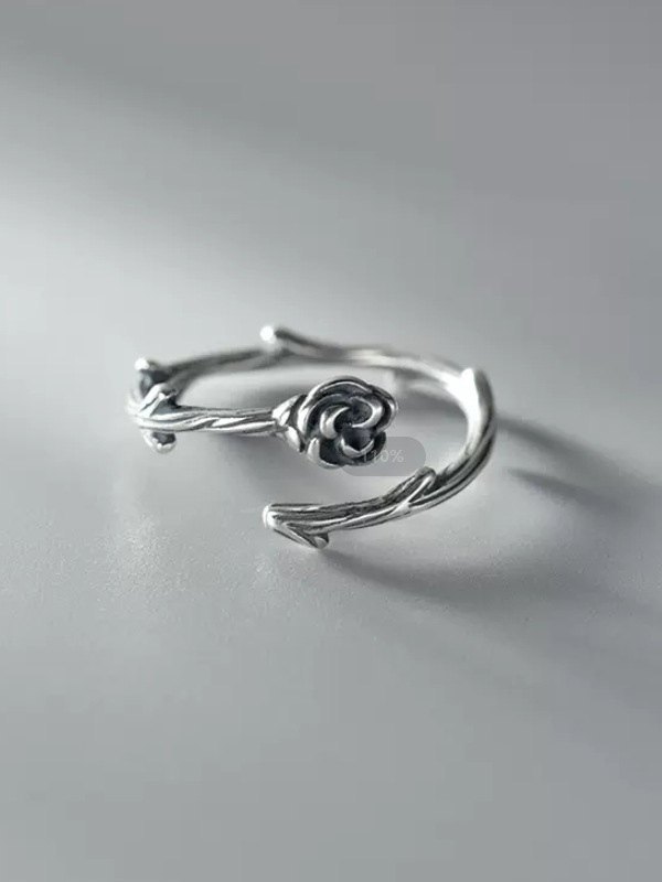 Vintage Thorns Rose Cuff Ring