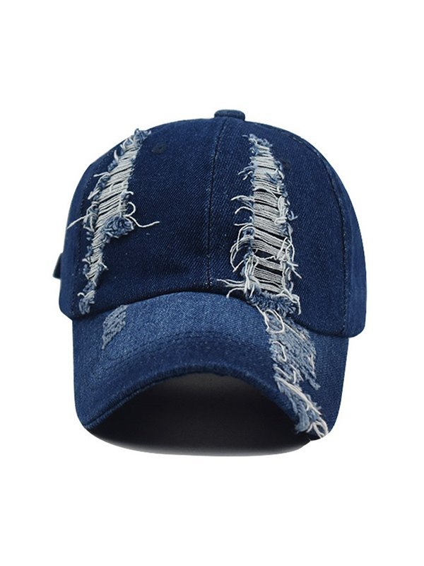 Vintage Wash Distressed Denim Baseball Cap