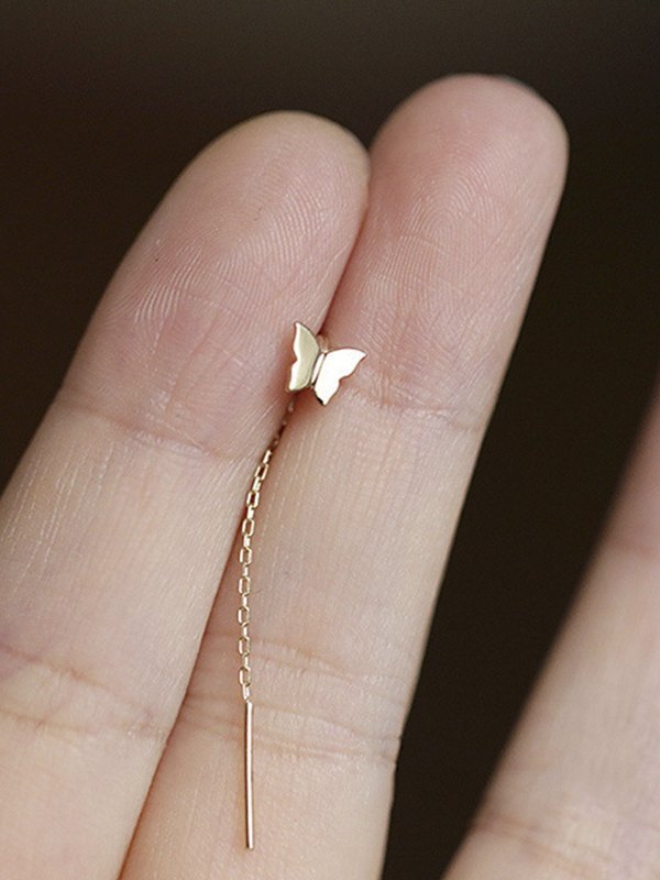 Butterfly Charm Tassel Chain Dangle Earrings