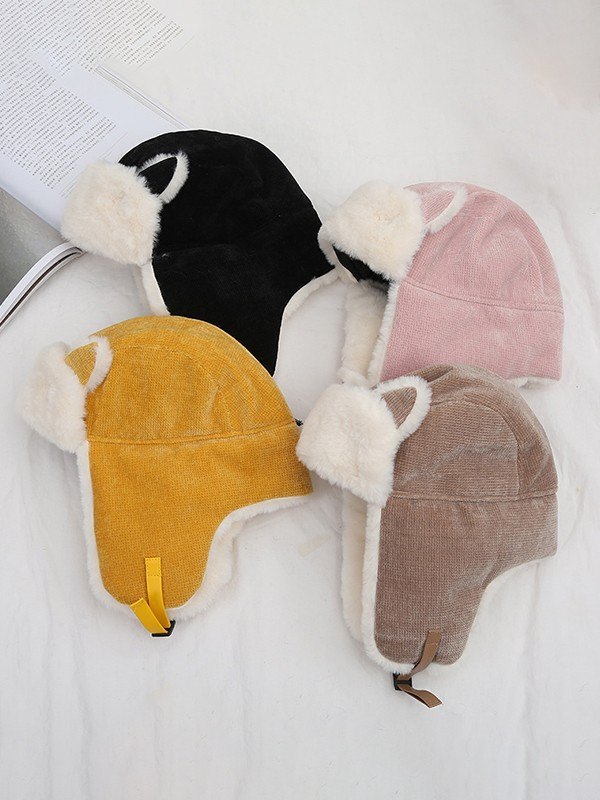 Warm Faux Fur Shearling Cat Ear Trapper Hat