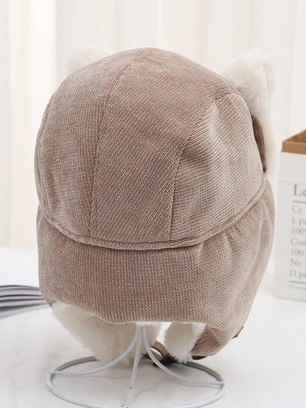 Warm Faux Fur Shearling Cat Ear Trapper Hat