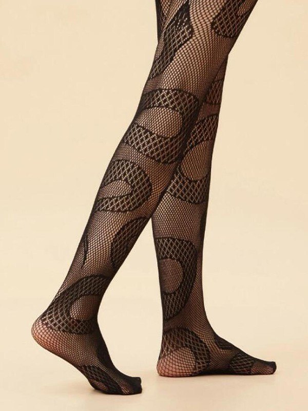 Snake Pattern Fishnet Tights