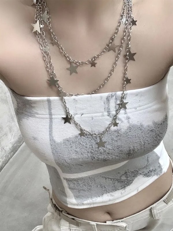 Multi Layered Star Chain Necklace