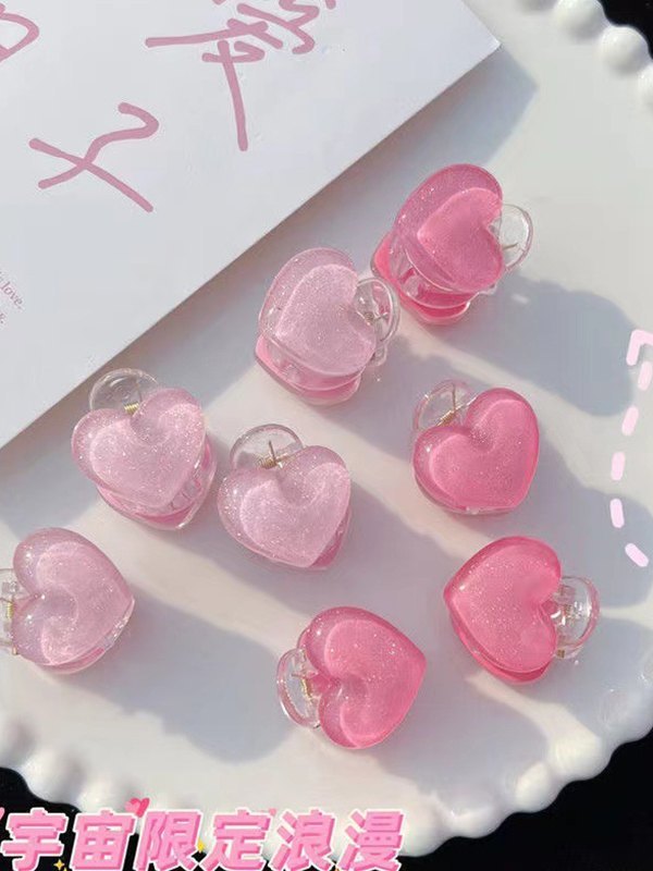 Glitter Heart Pattern Mini Hair Clip