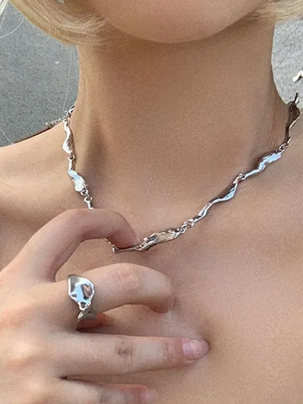 Irregular Simple Silver Necklace