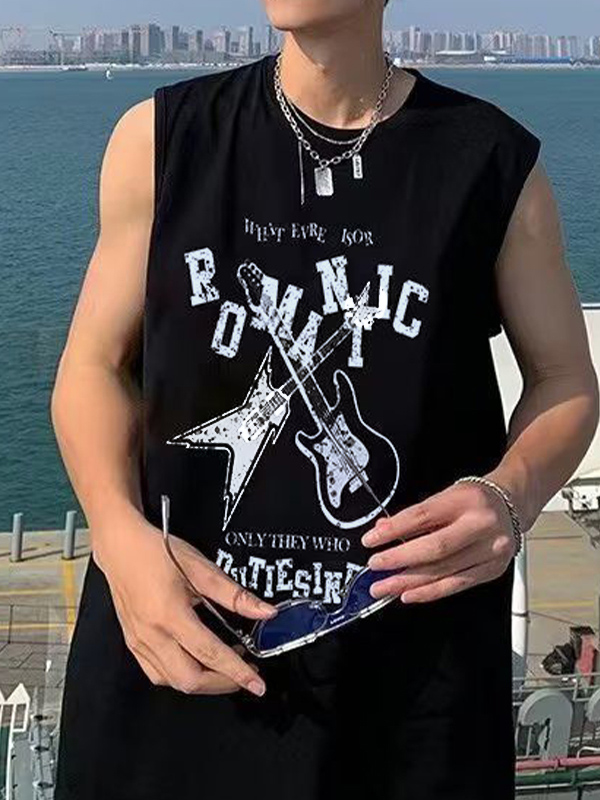 Men’s Vintage Romantic Band Graphic Vest