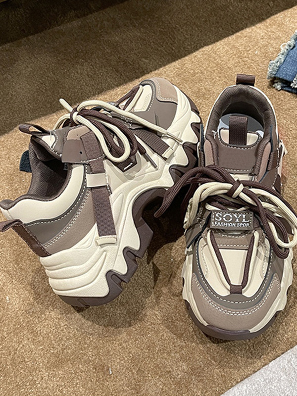 Color-Blocking Chunky Platform Sneakers