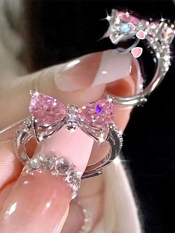 Pink Bow Styling Cuff Ring