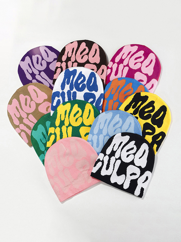 Interesting Letter Print Beanie Hat