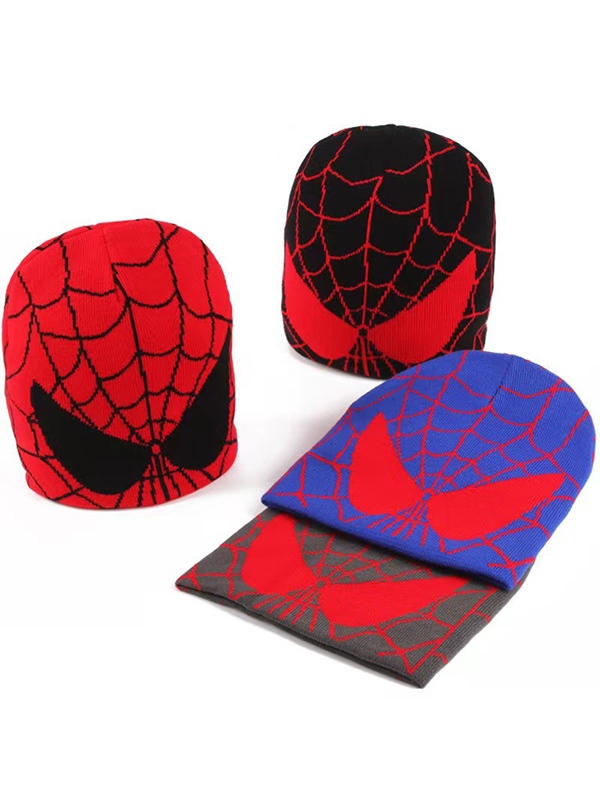 Spider Web Print Soft Beanie Hat