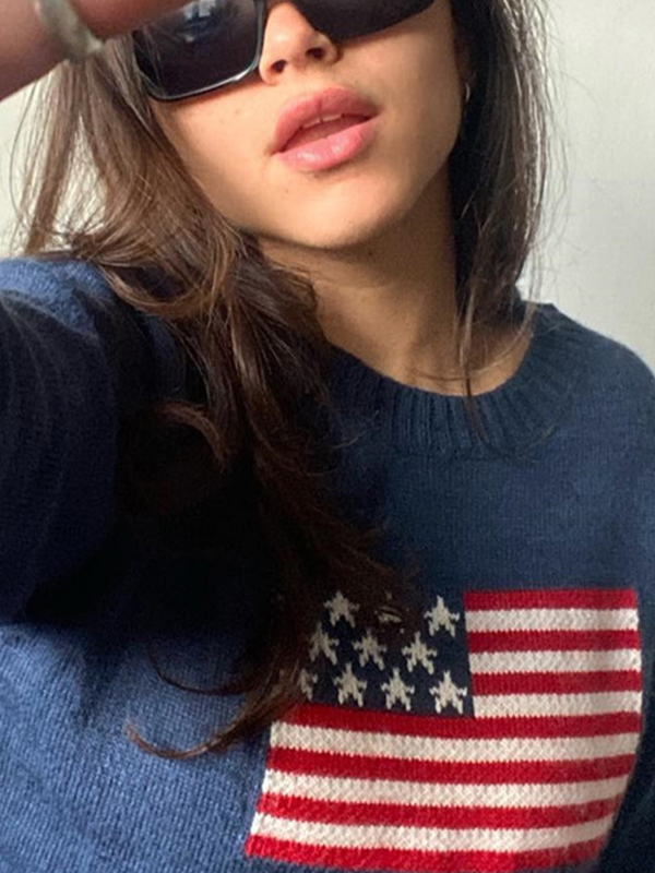 Retro Flag Jacquard Sweater