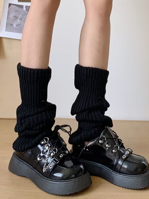 Solid Tattered Design Leg Warmer