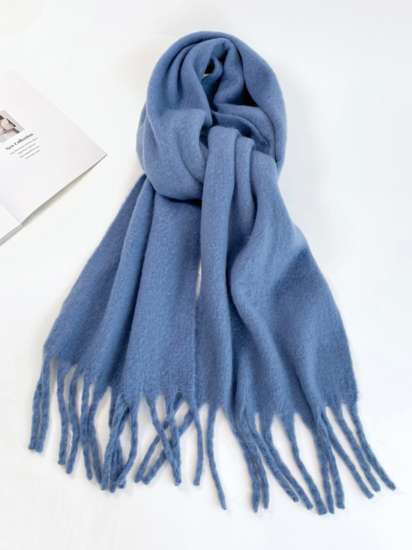 Versatile Solid Fringed Scarf