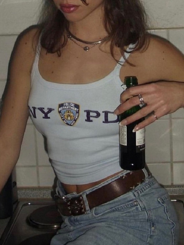 Vintage Letter Print Cami Top