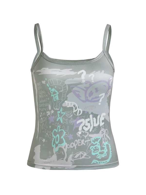 Street Graffiti Print Cami Top