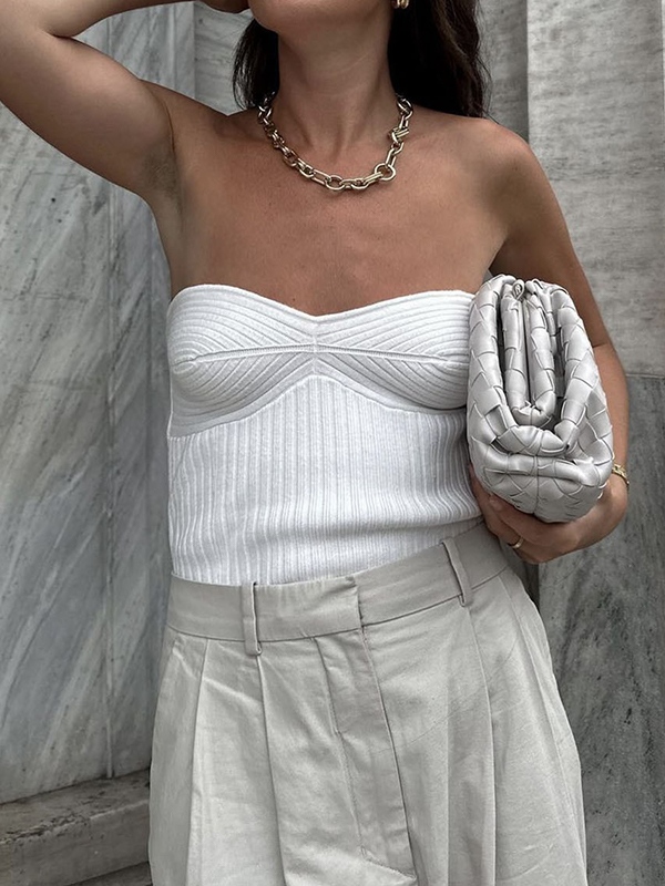 Plain Simple Knitted Bandeau Top