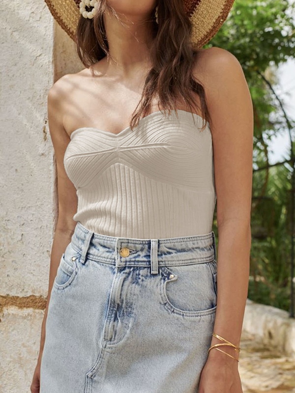 Plain Simple Knitted Bandeau Top