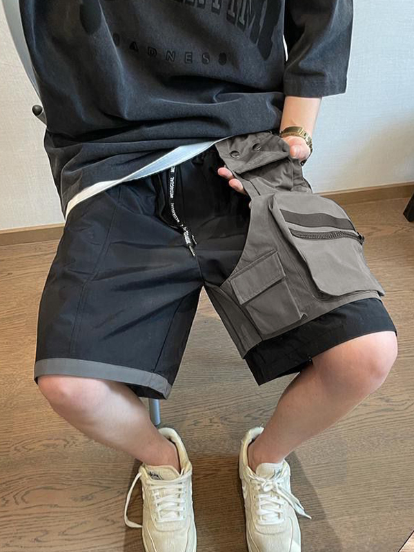 Men’s Large Pocket Zipper Casual Shorts