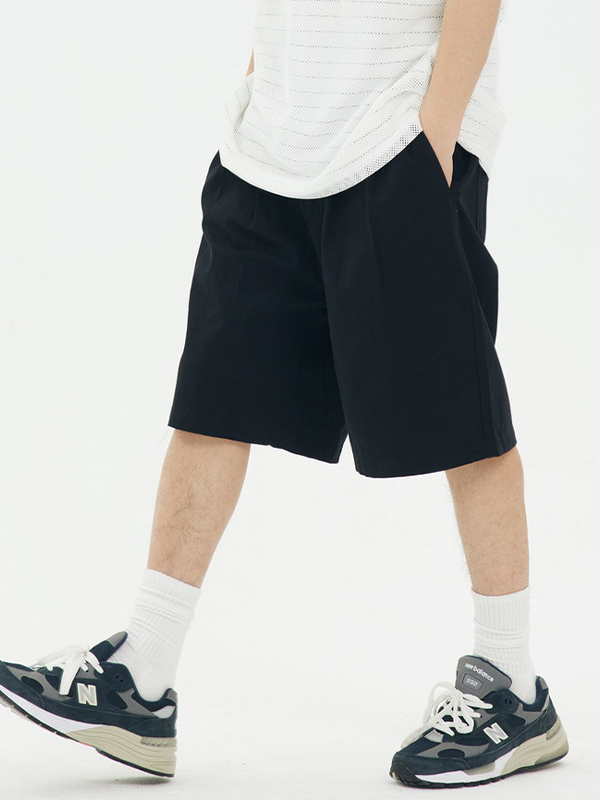 Men’S Simple Plain Loose Wide Leg Shorts